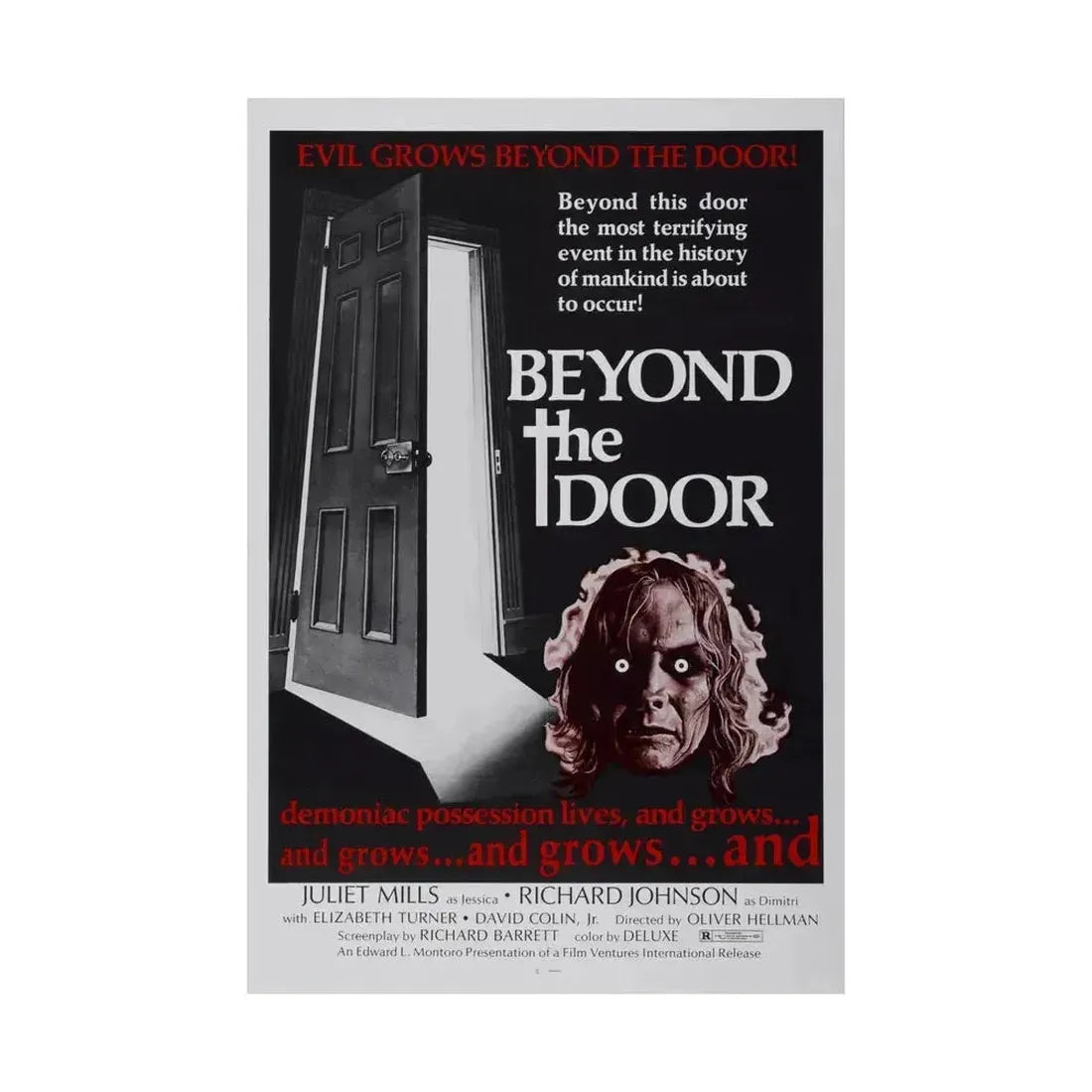 BEYOND THE DOOR 1974 - Paper Movie Poster - The Sticker Space