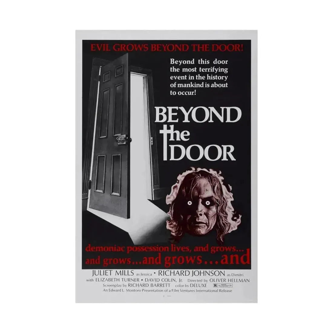 BEYOND THE DOOR 1974 - Paper Movie Poster - The Sticker Space
