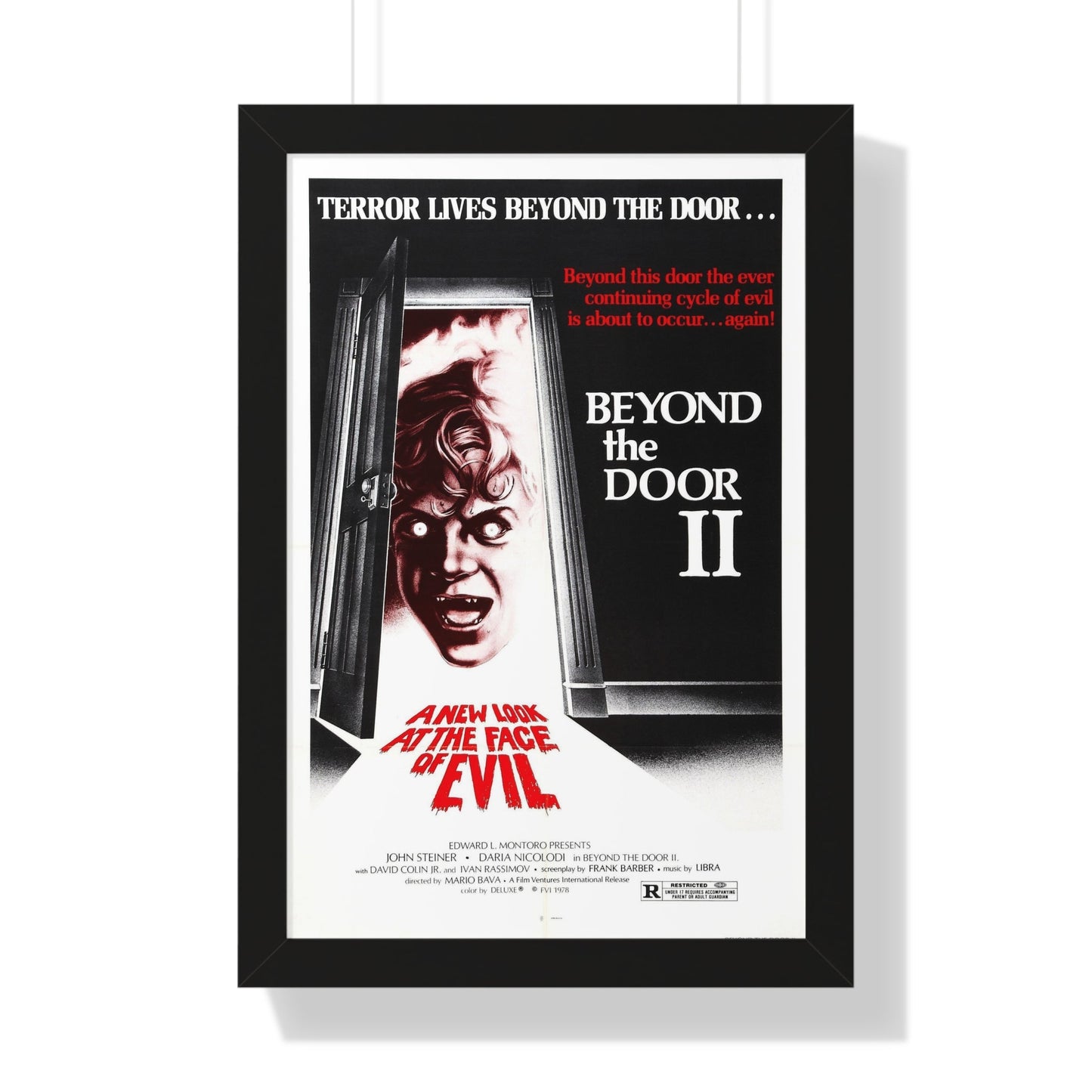 BEYOND THE DOOR II aka SHOCK 1977 - Framed Movie Poster-16″ x 24″-The Sticker Space