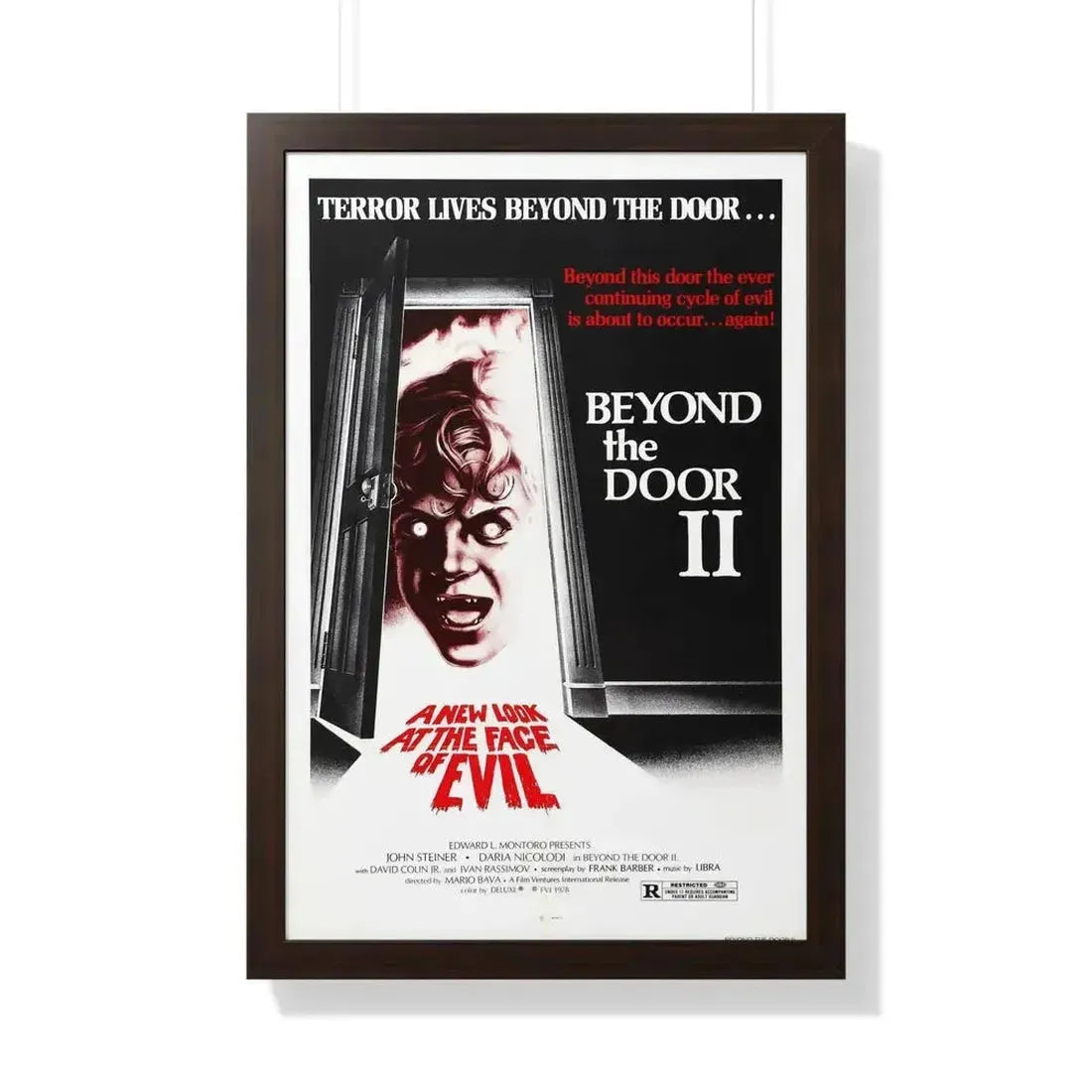 BEYOND THE DOOR II aka SHOCK 1977 - Framed Movie Poster - The Sticker Space