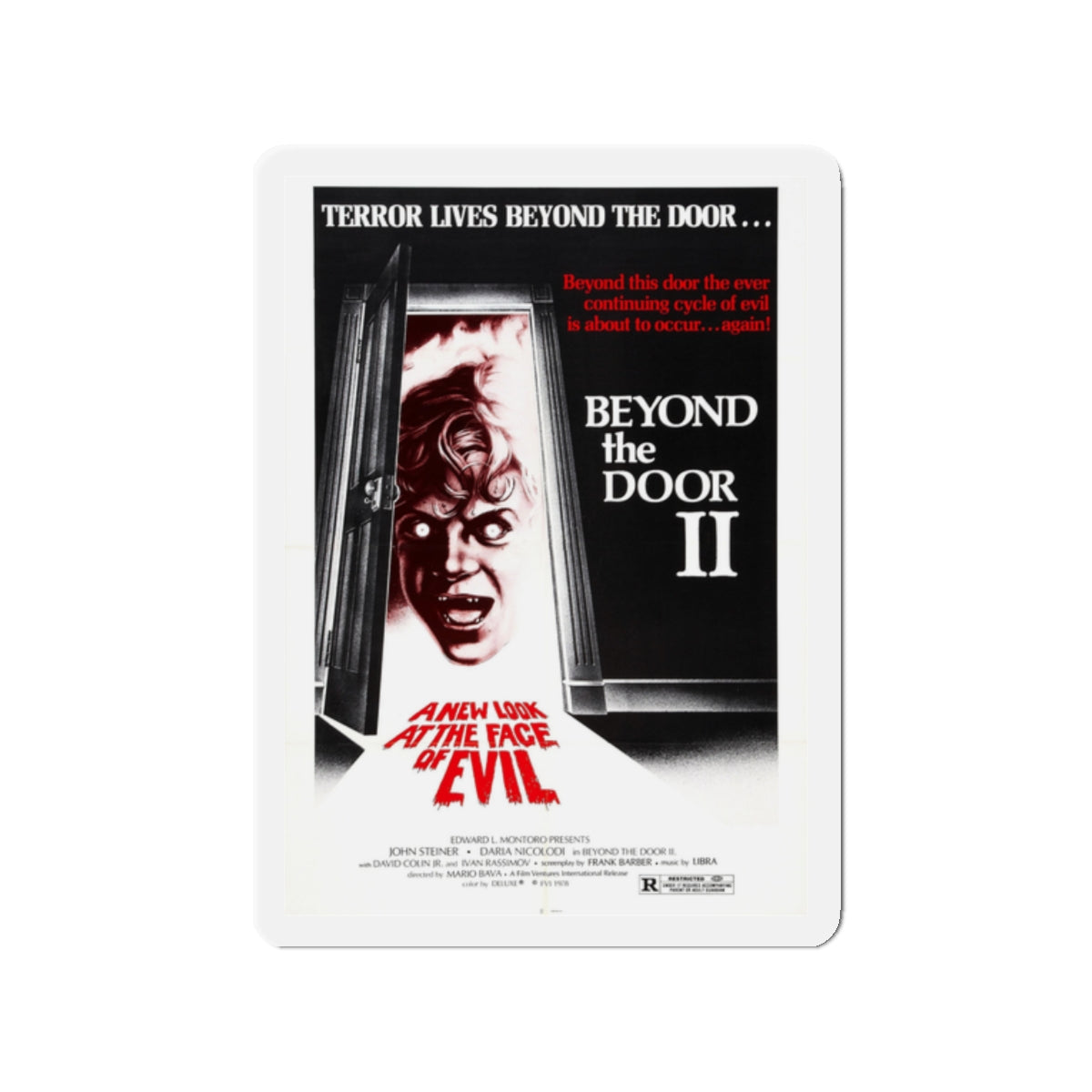 BEYOND THE DOOR II aka SHOCK 1977 Movie Poster - Die-Cut Magnet-2" x 2"-The Sticker Space