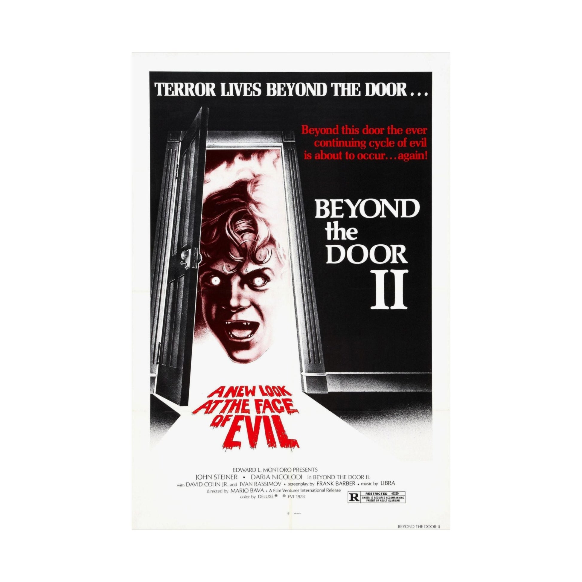 BEYOND THE DOOR II aka SHOCK 1977 - Paper Movie Poster-The Sticker Space