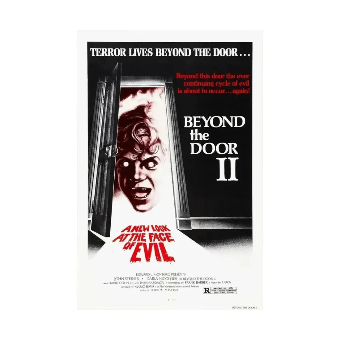 BEYOND THE DOOR II aka SHOCK 1977 - Paper Movie Poster - The Sticker Space