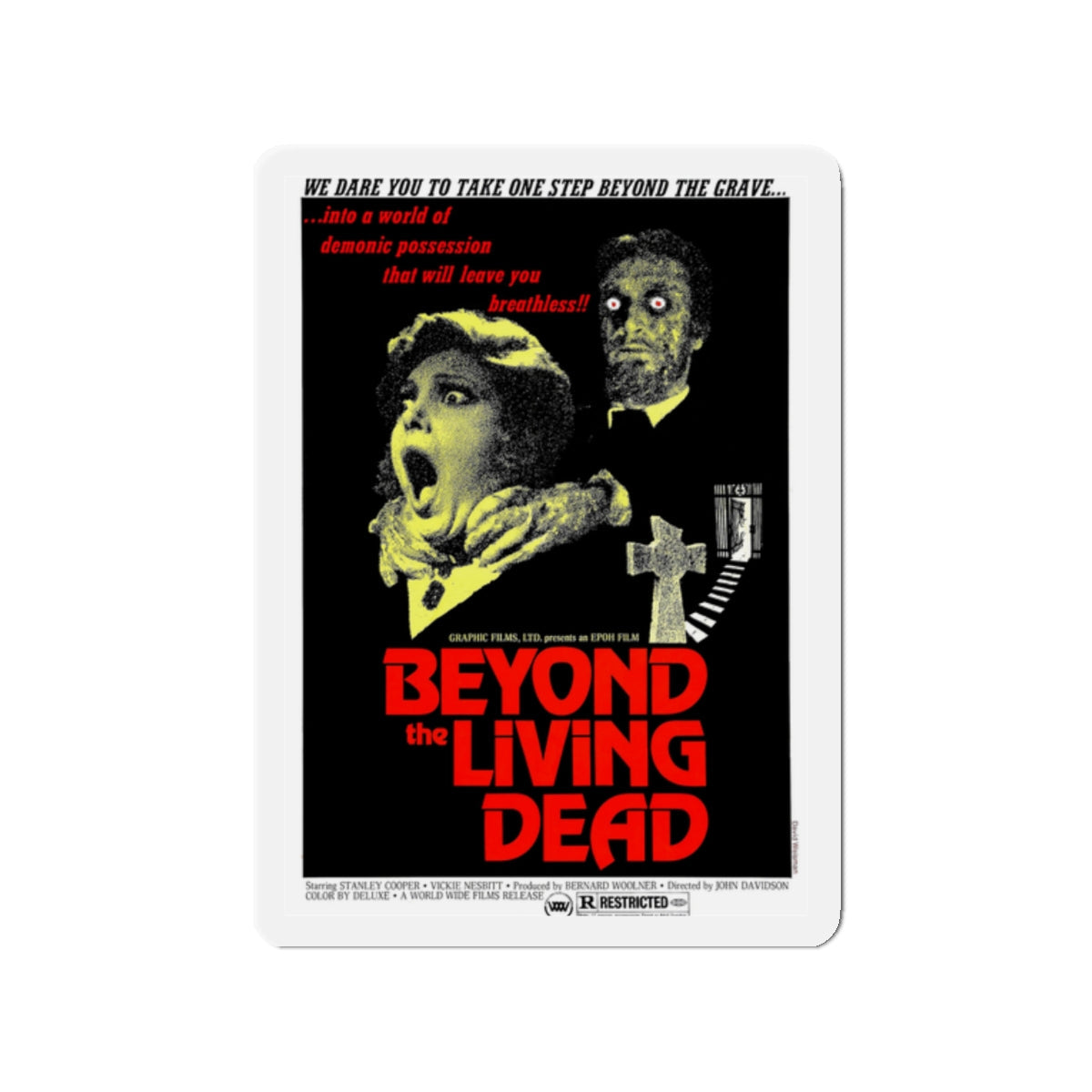 BEYOND THE LIVING DEAD (THE HANGING WOMAN) 1973 Movie Poster - Die-Cut Magnet-2" x 2"-The Sticker Space