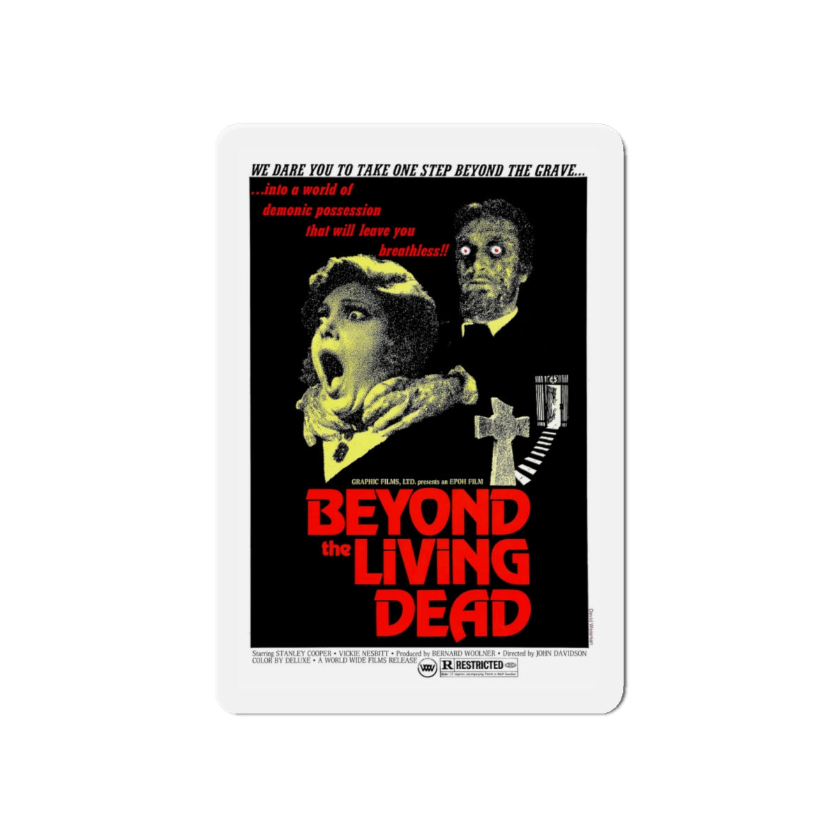 BEYOND THE LIVING DEAD (THE HANGING WOMAN) 1973 Movie Poster - Die-Cut Magnet-6 × 6"-The Sticker Space