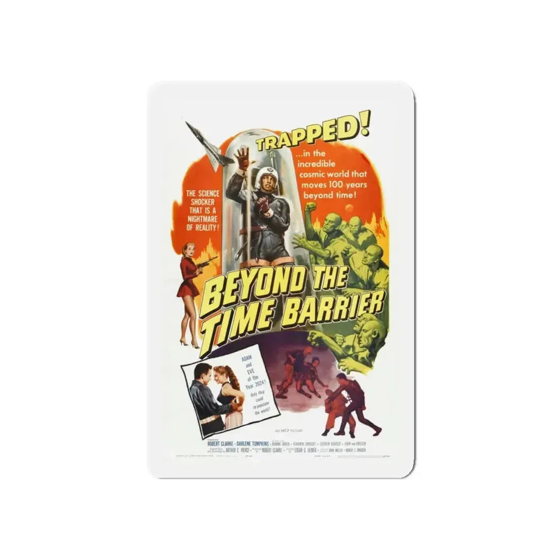 BEYOND THE TIME BARRIER 1960 Movie Poster - Refrigerator Magnet 5 Inch - The Sticker Space