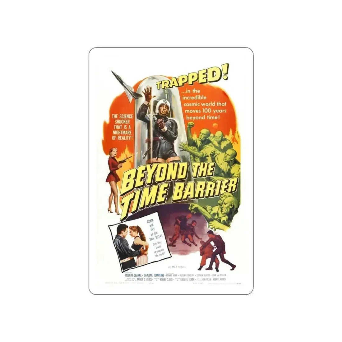 BEYOND THE TIME BARRIER 1960 Movie Poster STICKER Vinyl Die-Cut Decal 5 Inch - The Sticker Space