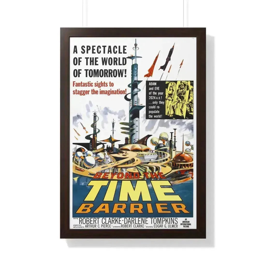 BEYOND THE TIME BARRIER (2) 1960 - Framed Movie Poster 20" x 30" Walnut - The Sticker Space