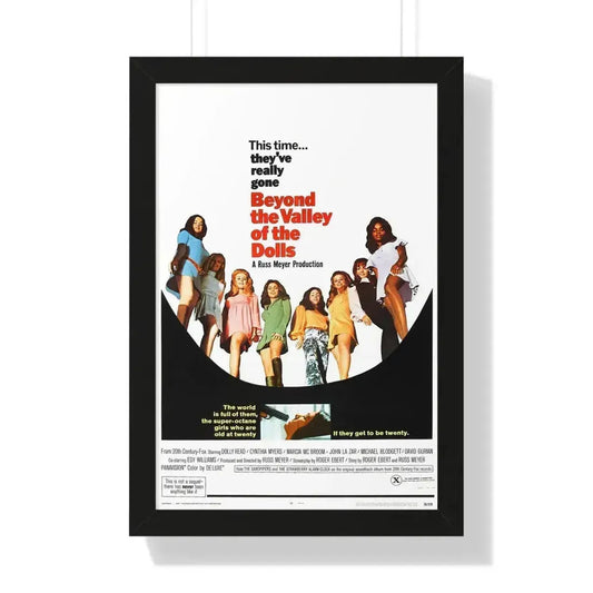 BEYOND THE VALLEY OF THE DOLLS 1970 - Framed Movie Poster 16″ x 24″ Black - The Sticker Space