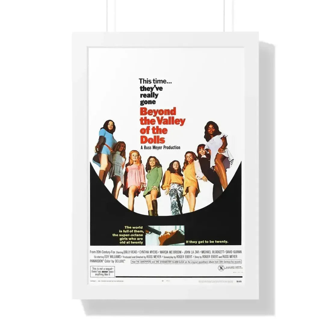 BEYOND THE VALLEY OF THE DOLLS 1970 - Framed Movie Poster 16″ x 24″ White - The Sticker Space