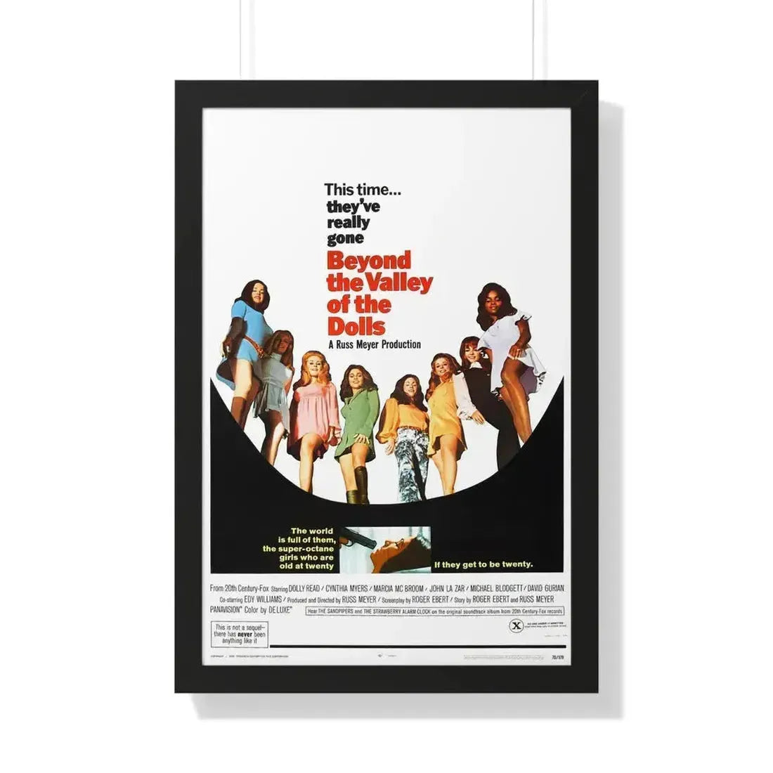 BEYOND THE VALLEY OF THE DOLLS 1970 - Framed Movie Poster 20" x 30" Black - The Sticker Space