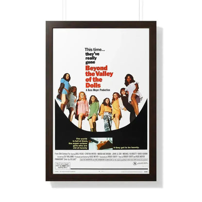 BEYOND THE VALLEY OF THE DOLLS 1970 - Framed Movie Poster 20" x 30" Walnut - The Sticker Space