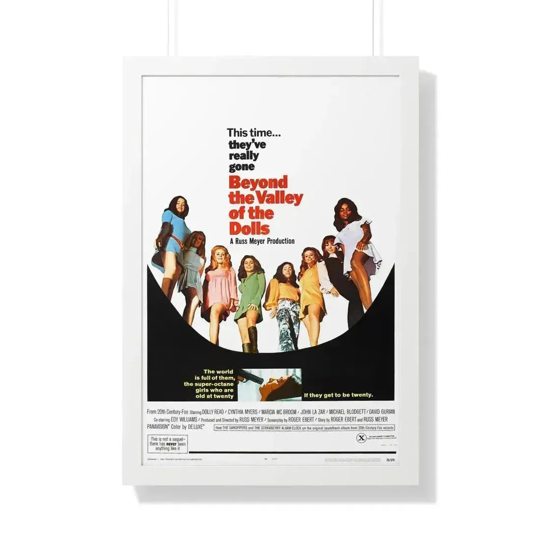 BEYOND THE VALLEY OF THE DOLLS 1970 - Framed Movie Poster 20" x 30" White - The Sticker Space