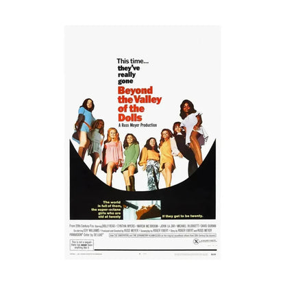 BEYOND THE VALLEY OF THE DOLLS 1970 - Paper Movie Poster - The Sticker Space
