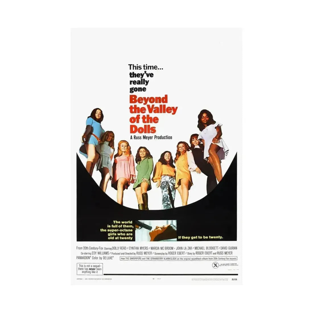 BEYOND THE VALLEY OF THE DOLLS 1970 - Paper Movie Poster - The Sticker Space