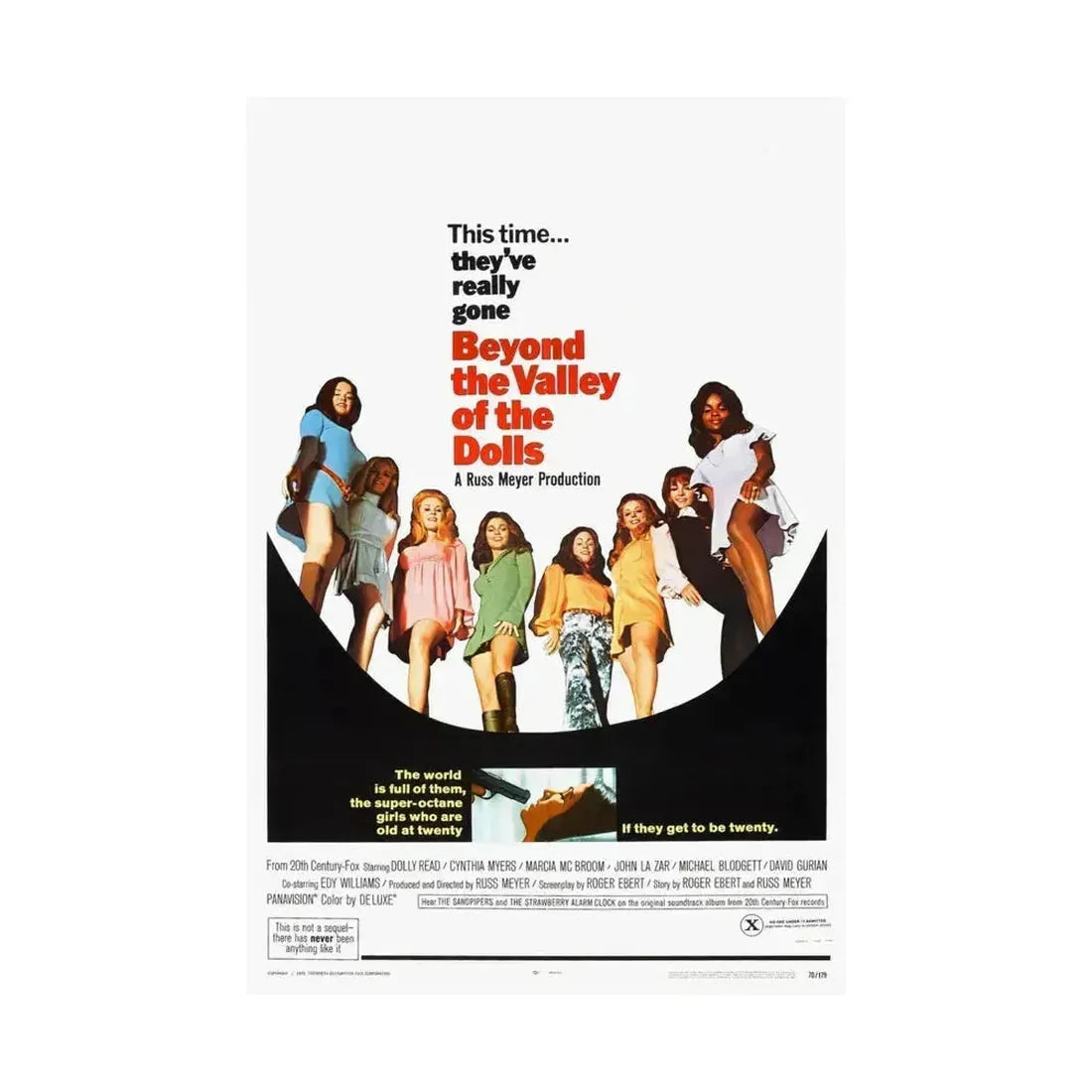 BEYOND THE VALLEY OF THE DOLLS 1970 - Paper Movie Poster - The Sticker Space