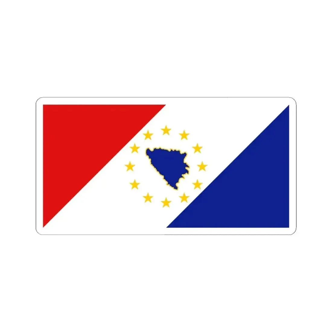 BH Second Alternative Flag of Second Proposal (Bosnia and Herzegovina) STICKER Vinyl Kiss-Cut Decal 4 Inch White - The Sticker Space