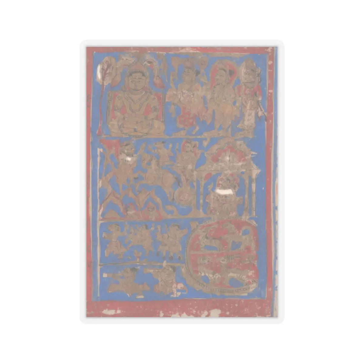 Bhadrabahu - Leaf from a Kalpa Sutra (Jain Book of Rituals) - 15th century v3 - STICKER Vinyl Kiss-Cut Decal