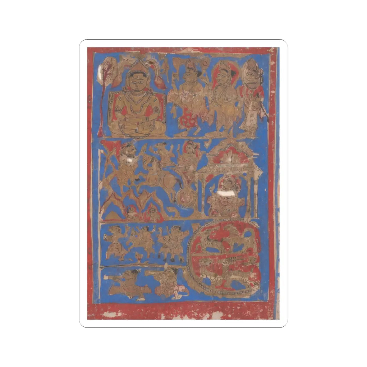 Bhadrabahu - Leaf from a Kalpa Sutra (Jain Book of Rituals) - 15th century v3 - STICKER Vinyl Kiss-Cut Decal