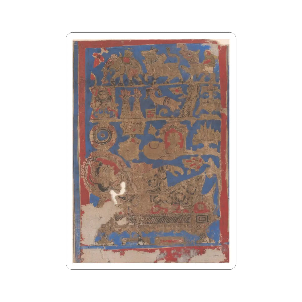 Bhadrabahu - Leaf from a Kalpa Sutra (Jain Book of Rituals) - 15th century v4 - STICKER Vinyl Kiss-Cut Decal