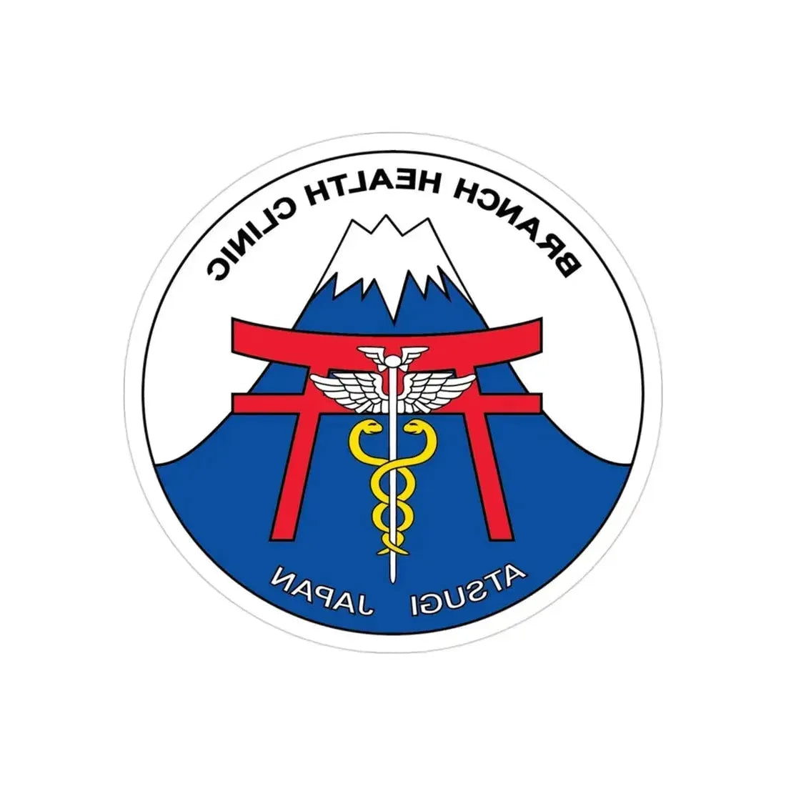 BHC Atsugi Japan (U.S. Navy) REVERSE PRINT Transparent Die-Cut STICKER 3 Inch Die-Cut Transparent - The Sticker Space