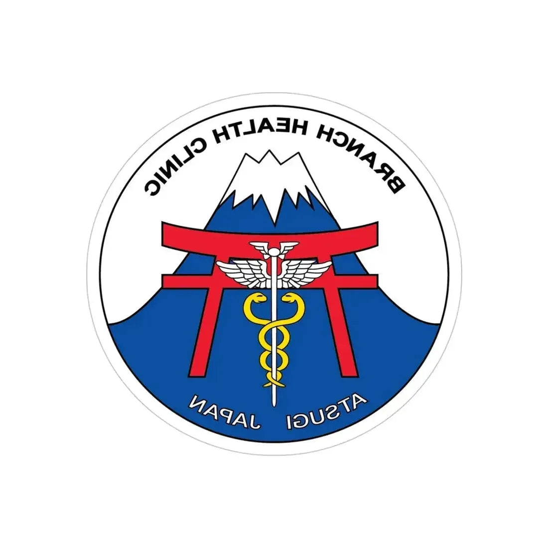 BHC Atsugi Japan (U.S. Navy) REVERSE PRINT Transparent Die-Cut STICKER 4 Inch Die-Cut Transparent - The Sticker Space