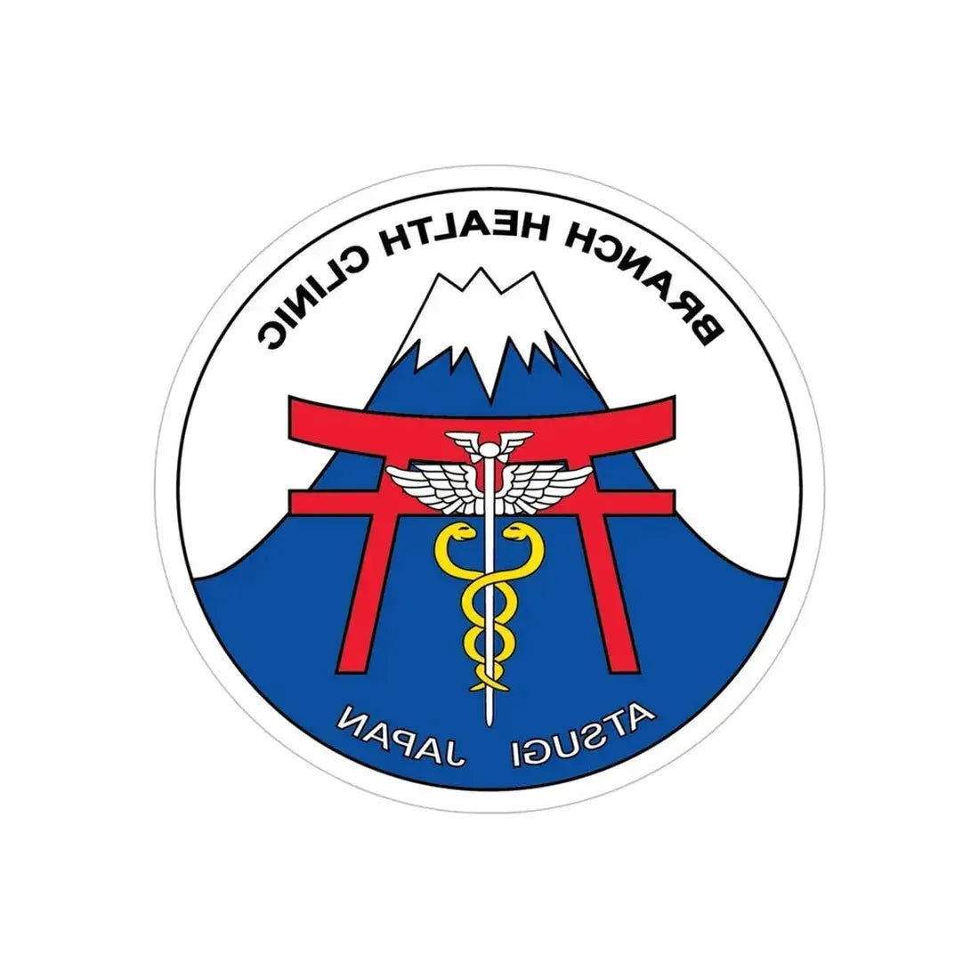 BHC Atsugi Japan (U.S. Navy) REVERSE PRINT Transparent Die-Cut STICKER 6 Inch Die-Cut Transparent - The Sticker Space