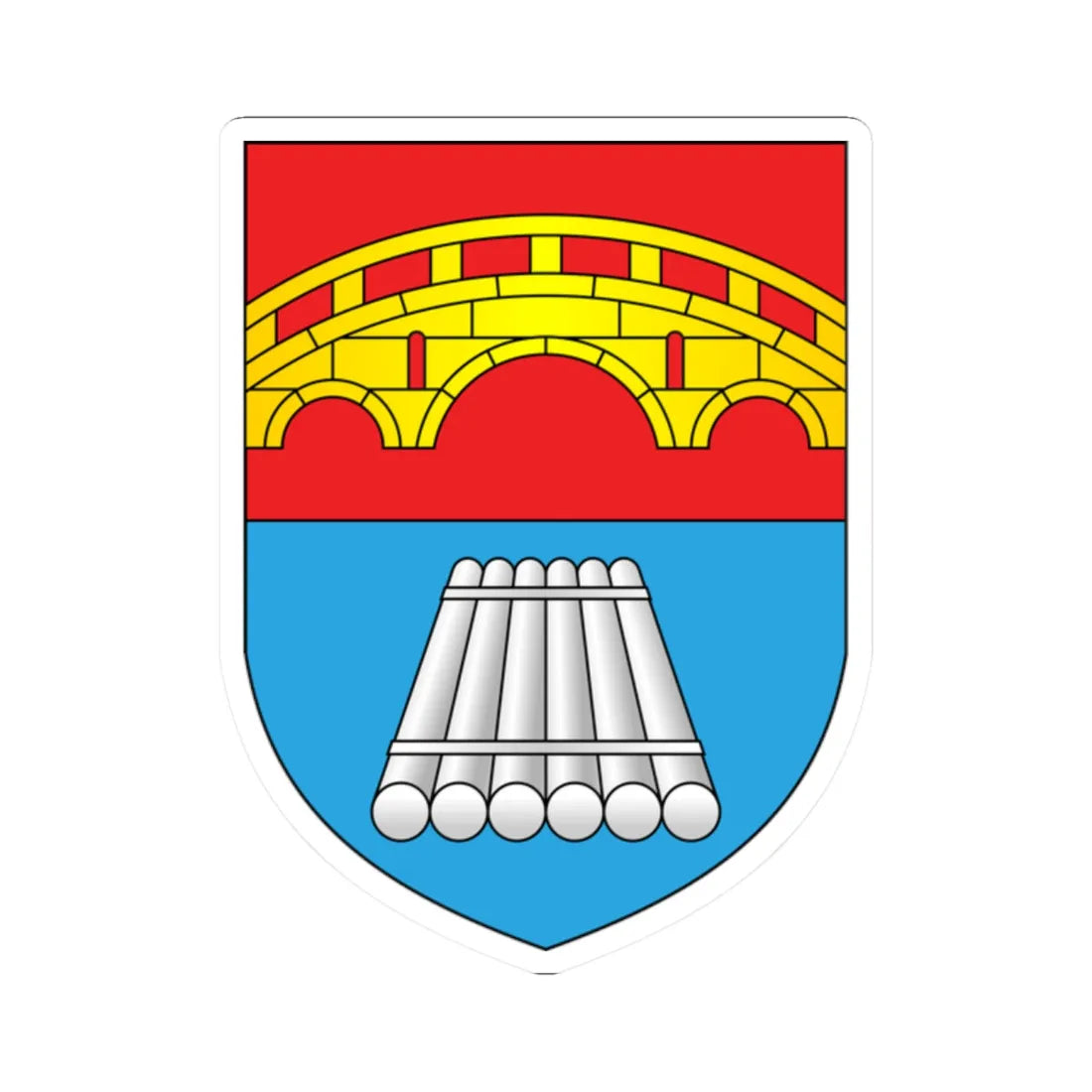 BIA Mosty COA (Belarus) (Coat of Arms) STICKER Vinyl Kiss-Cut Decal 2 Inch White - The Sticker Space