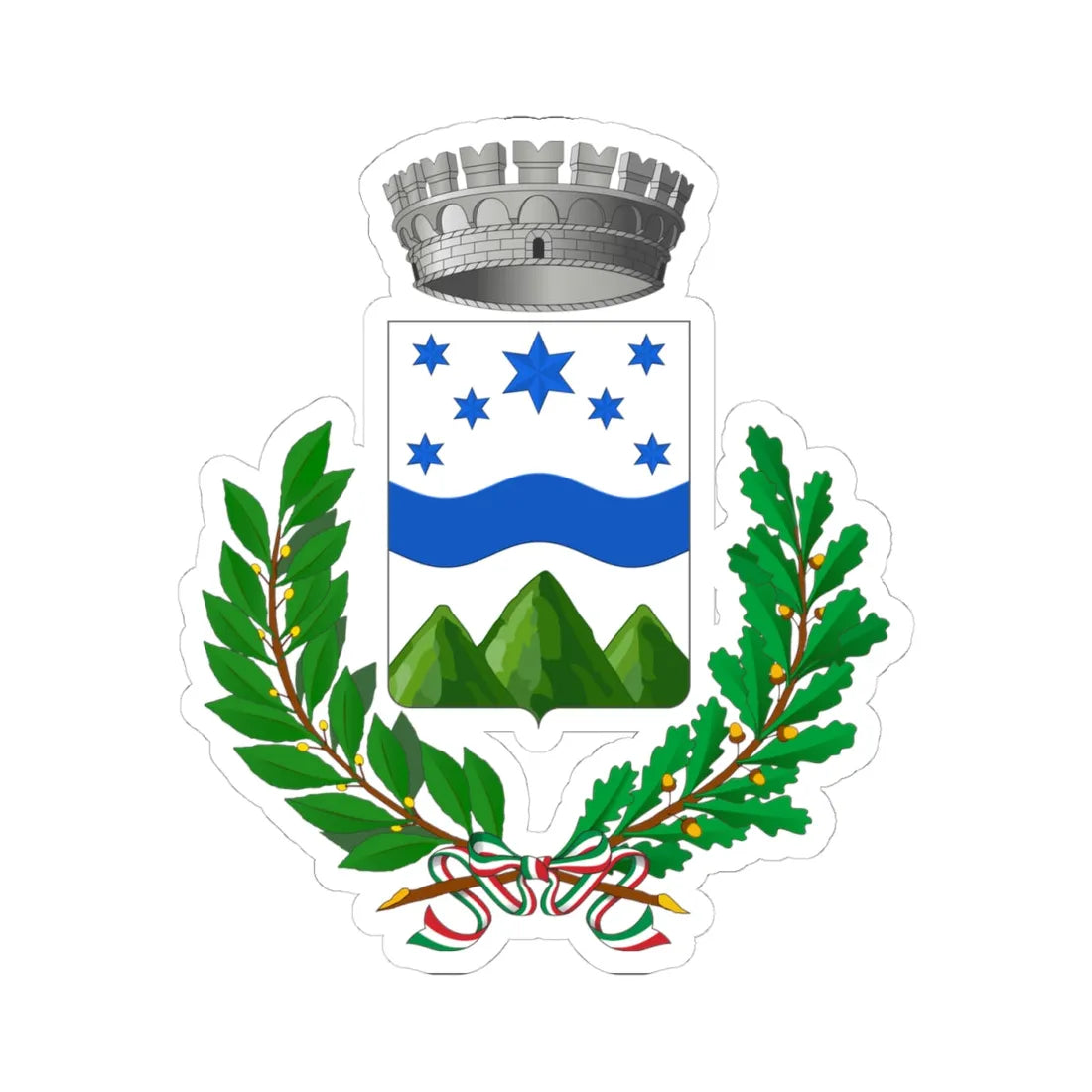 Bianchi-Stemma (Italy) (Coat of Arms) STICKER Vinyl Kiss-Cut Decal 4 Inch White - The Sticker Space