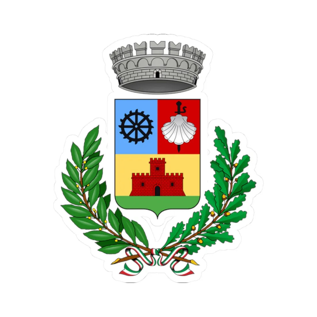 Bianzano-Stemma (Italy) (Coat of Arms) STICKER Vinyl Kiss-Cut Decal 2 Inch White - The Sticker Space