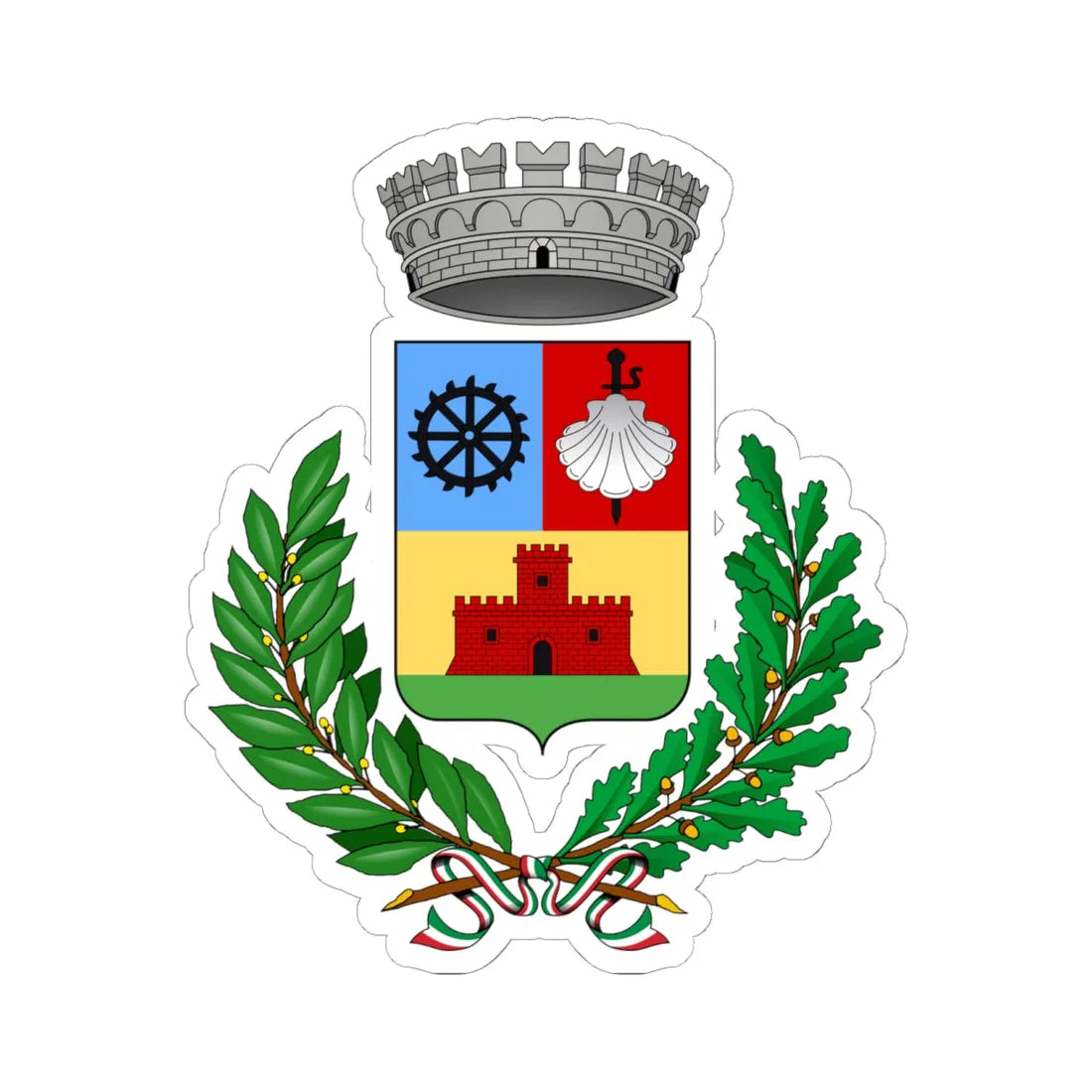 Bianzano-Stemma (Italy) (Coat of Arms) STICKER Vinyl Kiss-Cut Decal 6 Inch White - The Sticker Space