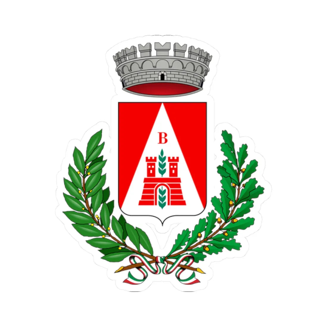 Biassono-Stemma (Italy) (Coat of Arms) STICKER Vinyl Kiss-Cut Decal 2 Inch White - The Sticker Space