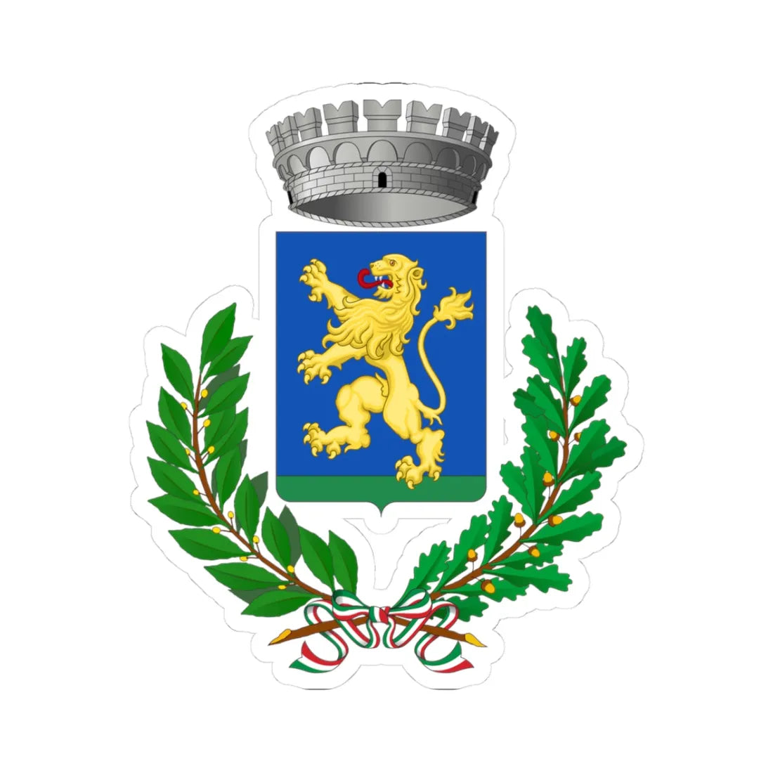 Bibbona-Stemma (Italy) (Coat of Arms) STICKER Vinyl Kiss-Cut Decal 3 Inch White - The Sticker Space