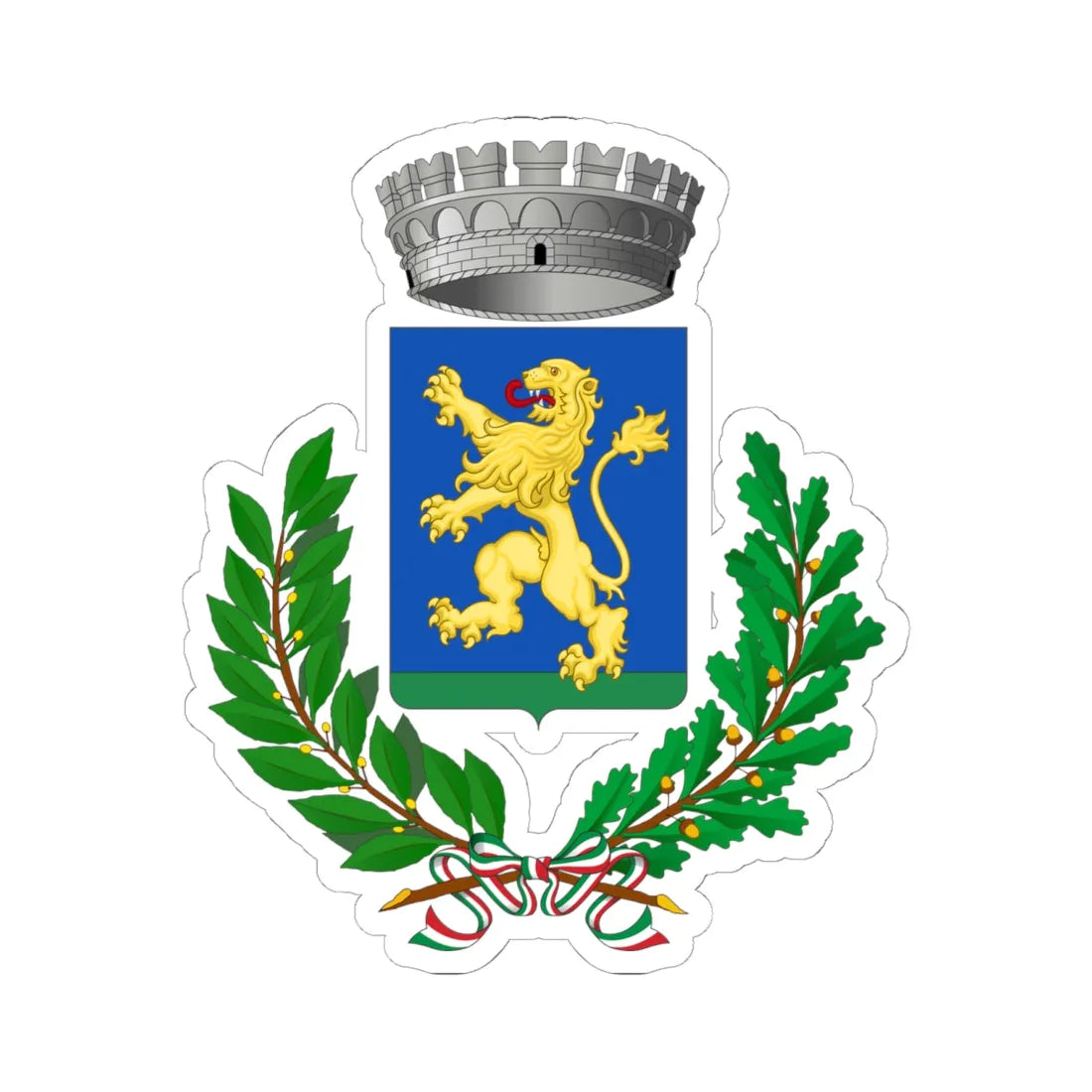 Bibbona-Stemma (Italy) (Coat of Arms) STICKER Vinyl Kiss-Cut Decal 6 Inch White - The Sticker Space