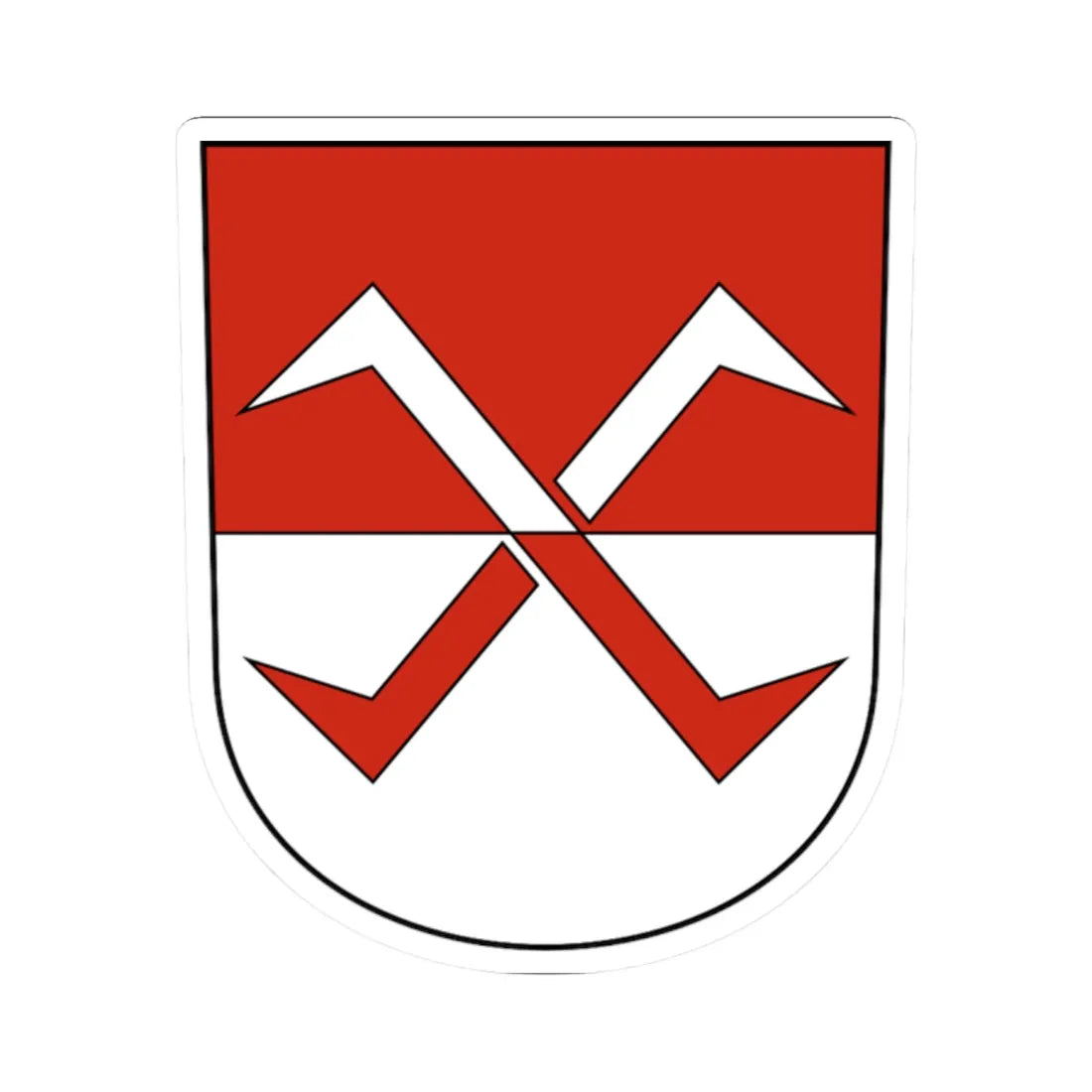 Biberist-blazon (Switzerland) (Coat of Arms) STICKER Vinyl Kiss-Cut Decal 2 Inch White - The Sticker Space