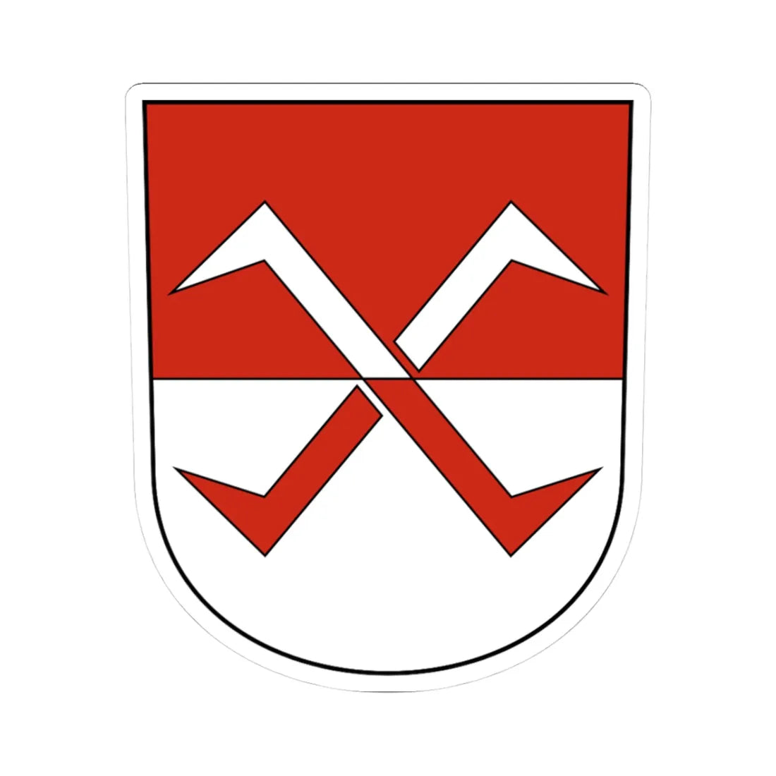 Biberist-blazon (Switzerland) (Coat of Arms) STICKER Vinyl Kiss-Cut Decal 3 Inch White - The Sticker Space