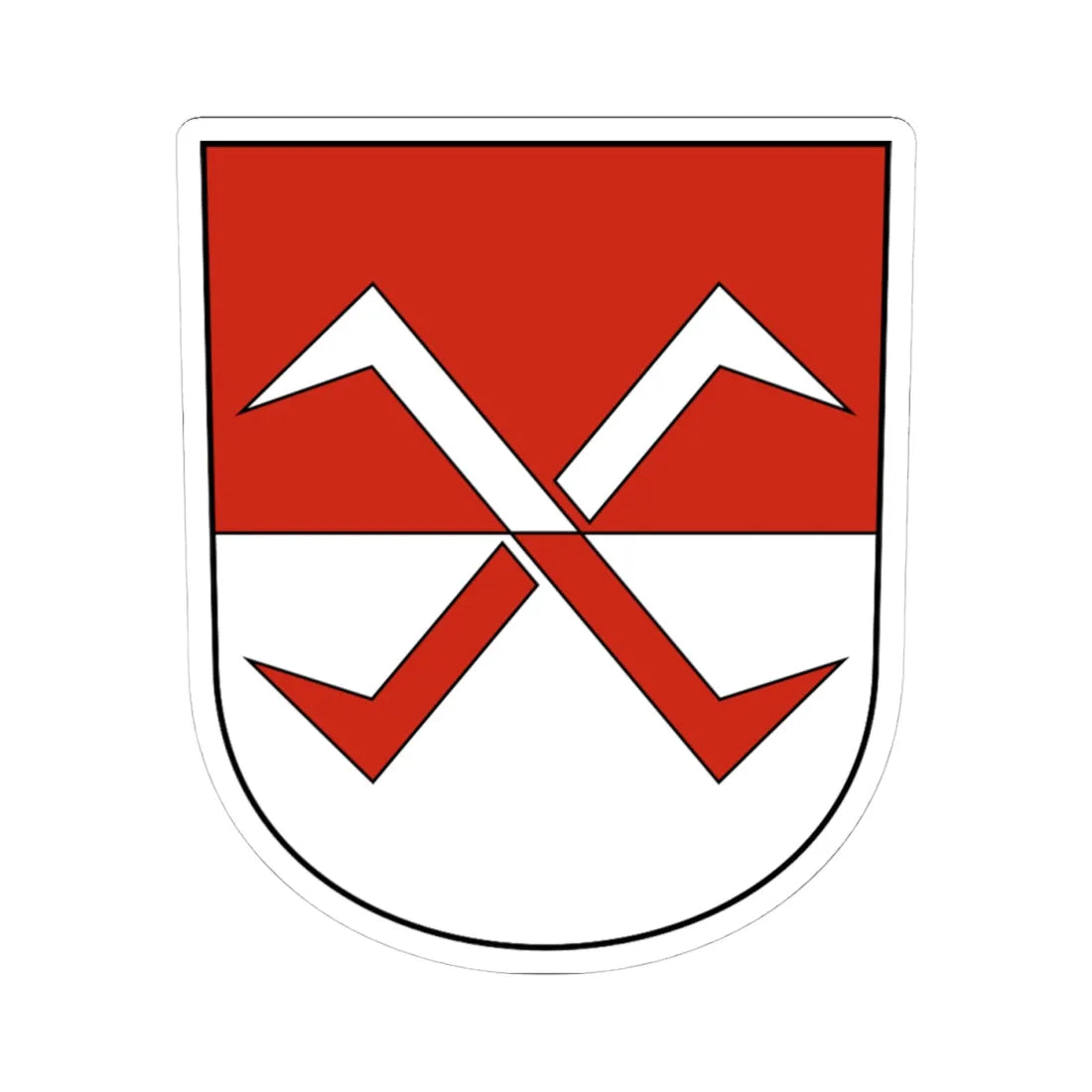 Biberist-blazon (Switzerland) (Coat of Arms) STICKER Vinyl Kiss-Cut Decal 4 Inch White - The Sticker Space