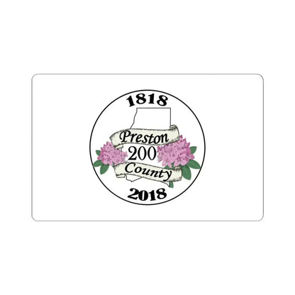 Bicentennial Flag of Preston County West Virginia (United States) STICKER Vinyl Kiss-Cut Decal 4 Inch White - The Sticker Space