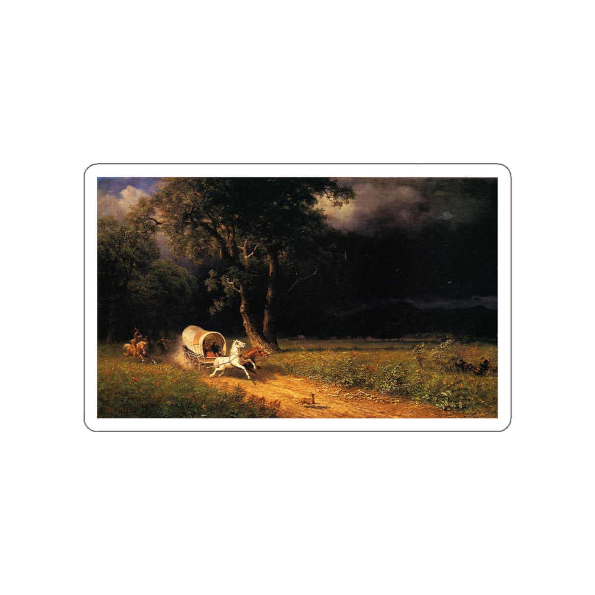 BIERSTADT, Albert - The Ambush (Artwork) STICKER Vinyl Die-Cut Decal-White-The Sticker Space