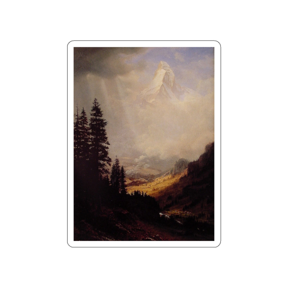 BIERSTADT, Albert - The Matterhorn (Artwork) STICKER Vinyl Die-Cut Decal-White-The Sticker Space