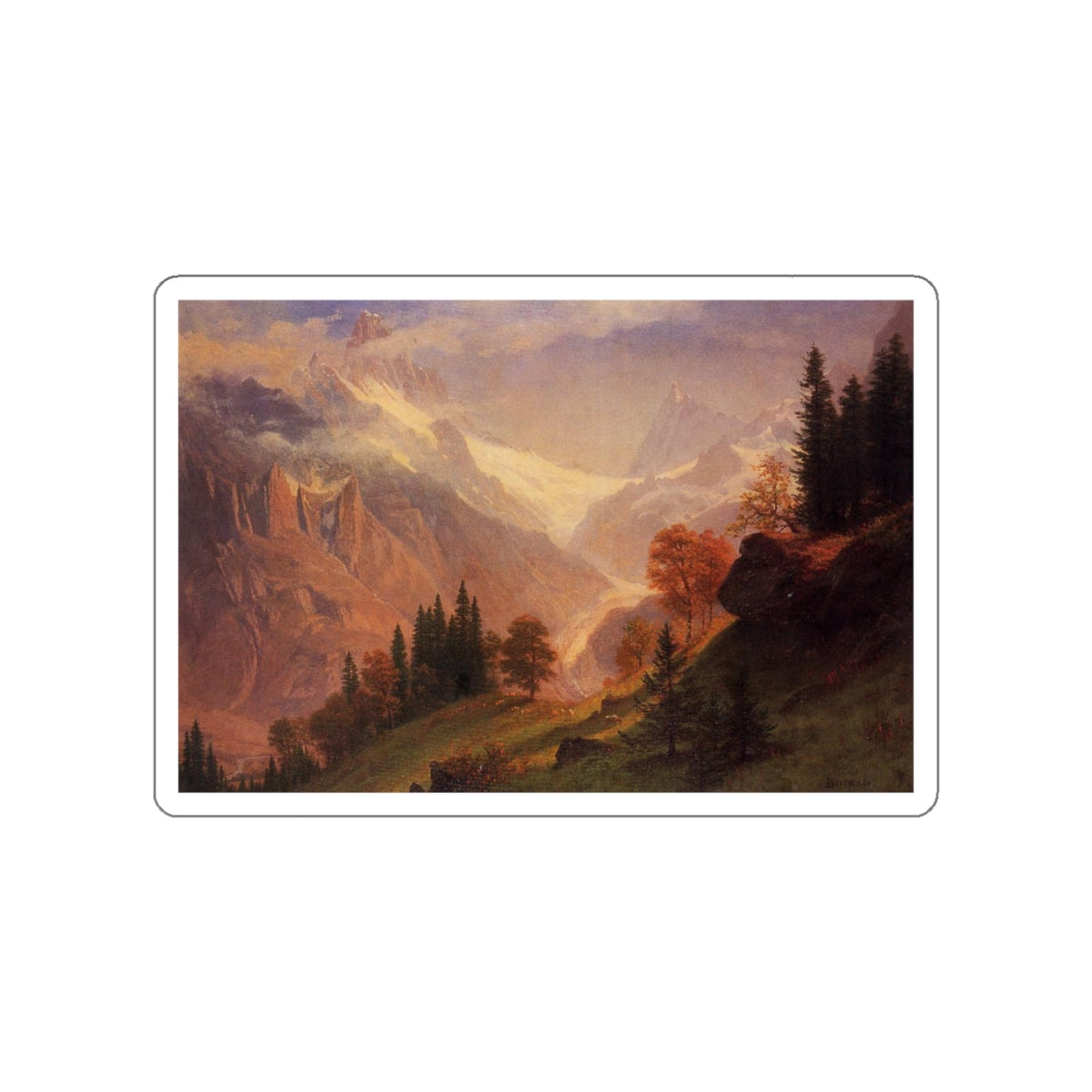 BIERSTADT, Albert - View of the Grunewald (Artwork) STICKER Vinyl Die-Cut Decal-White-The Sticker Space