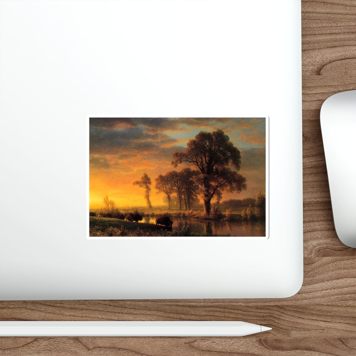 BIERSTADT, Albert - Western Kansas (Artwork) STICKER Vinyl Die-Cut Decal-The Sticker Space