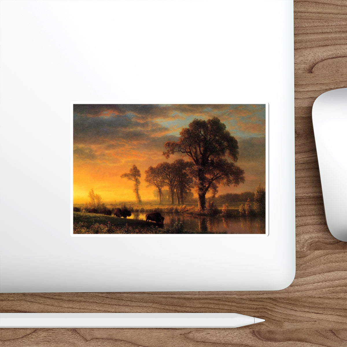 BIERSTADT, Albert - Western Kansas (Artwork) STICKER Vinyl Die-Cut Decal-The Sticker Space