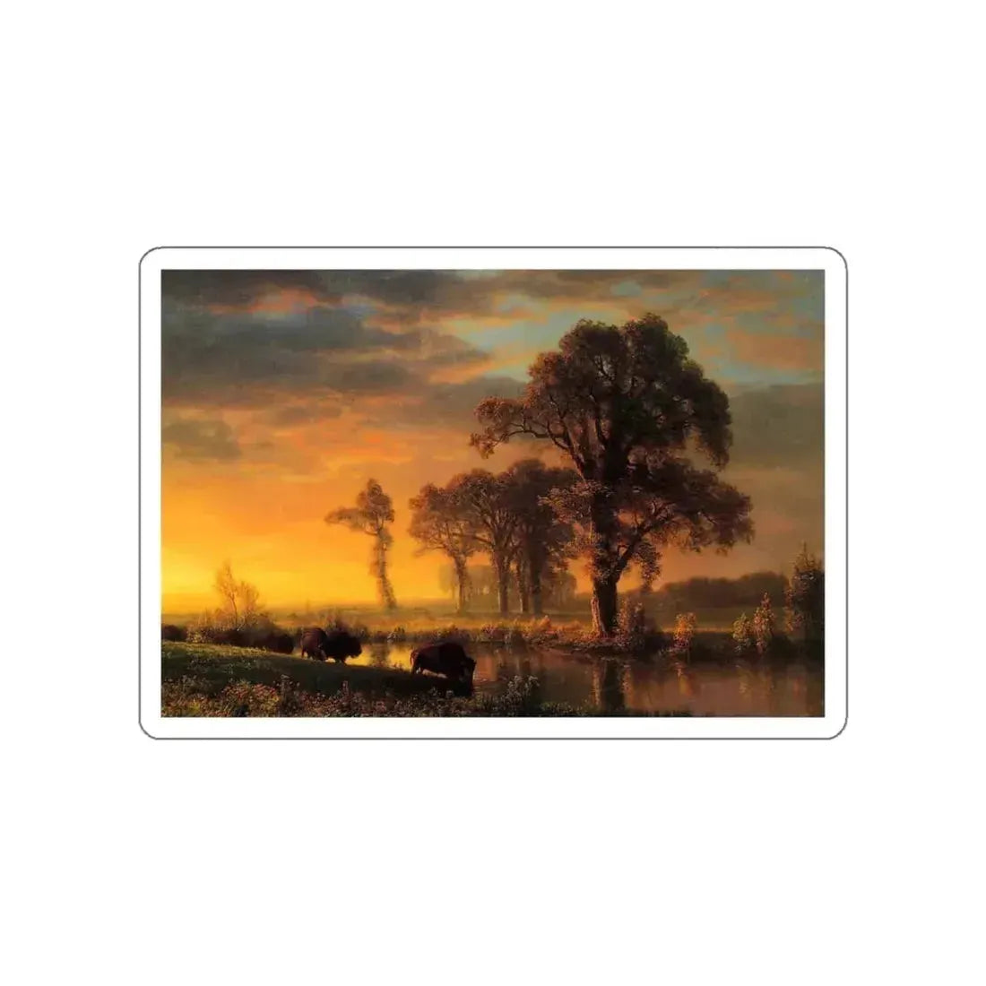 BIERSTADT, Albert - Western Kansas (Artwork) STICKER Vinyl Die-Cut Decal White Die-Cut 3 Inch - The Sticker Space