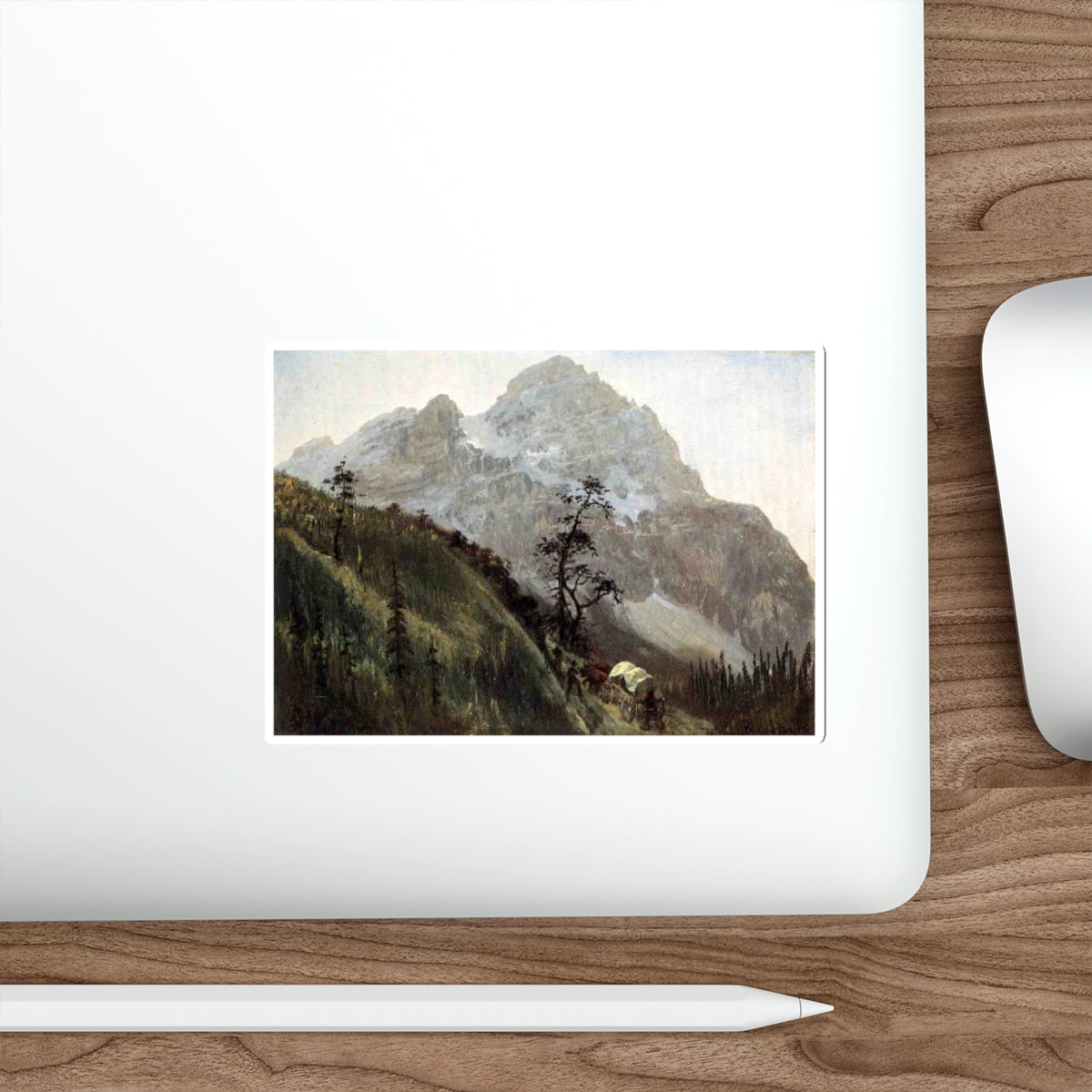 BIERSTADT, Albert - Western Trail the Rockies (Artwork) STICKER Vinyl Die-Cut Decal-The Sticker Space