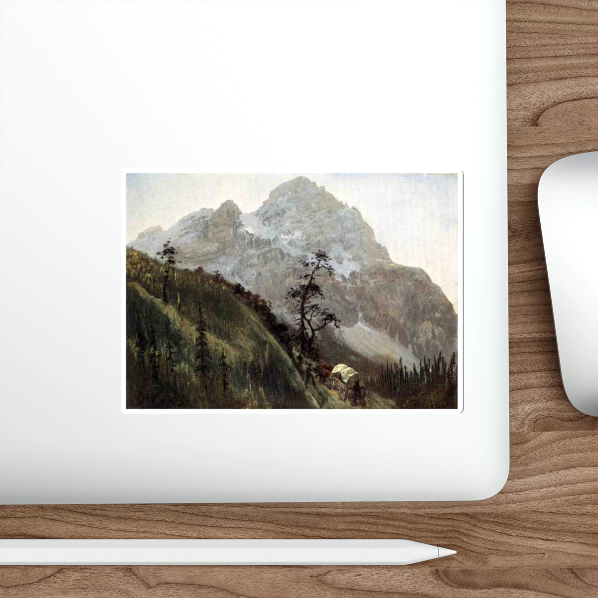 BIERSTADT, Albert - Western Trail the Rockies (Artwork) STICKER Vinyl Die-Cut Decal-The Sticker Space