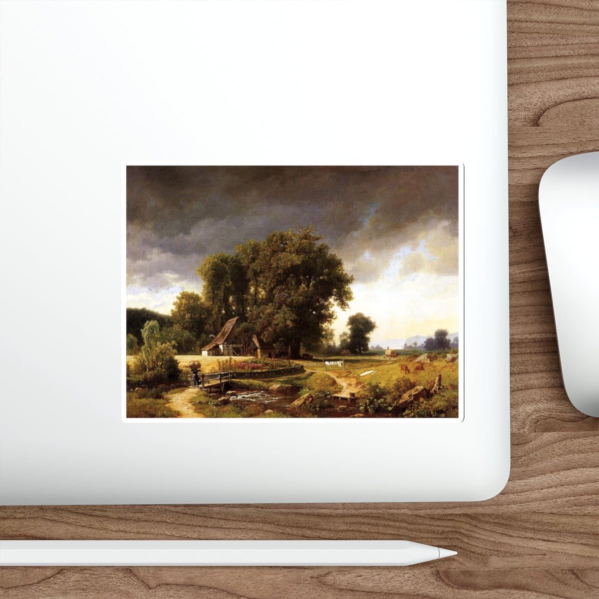 BIERSTADT, Albert - Westphalian Landscape (Artwork) STICKER Vinyl Die-Cut Decal-The Sticker Space