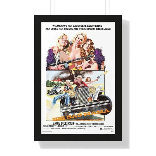BIG BAD MAMA 1974 - Framed Movie Poster 16″ x 24″ Black - The Sticker Space