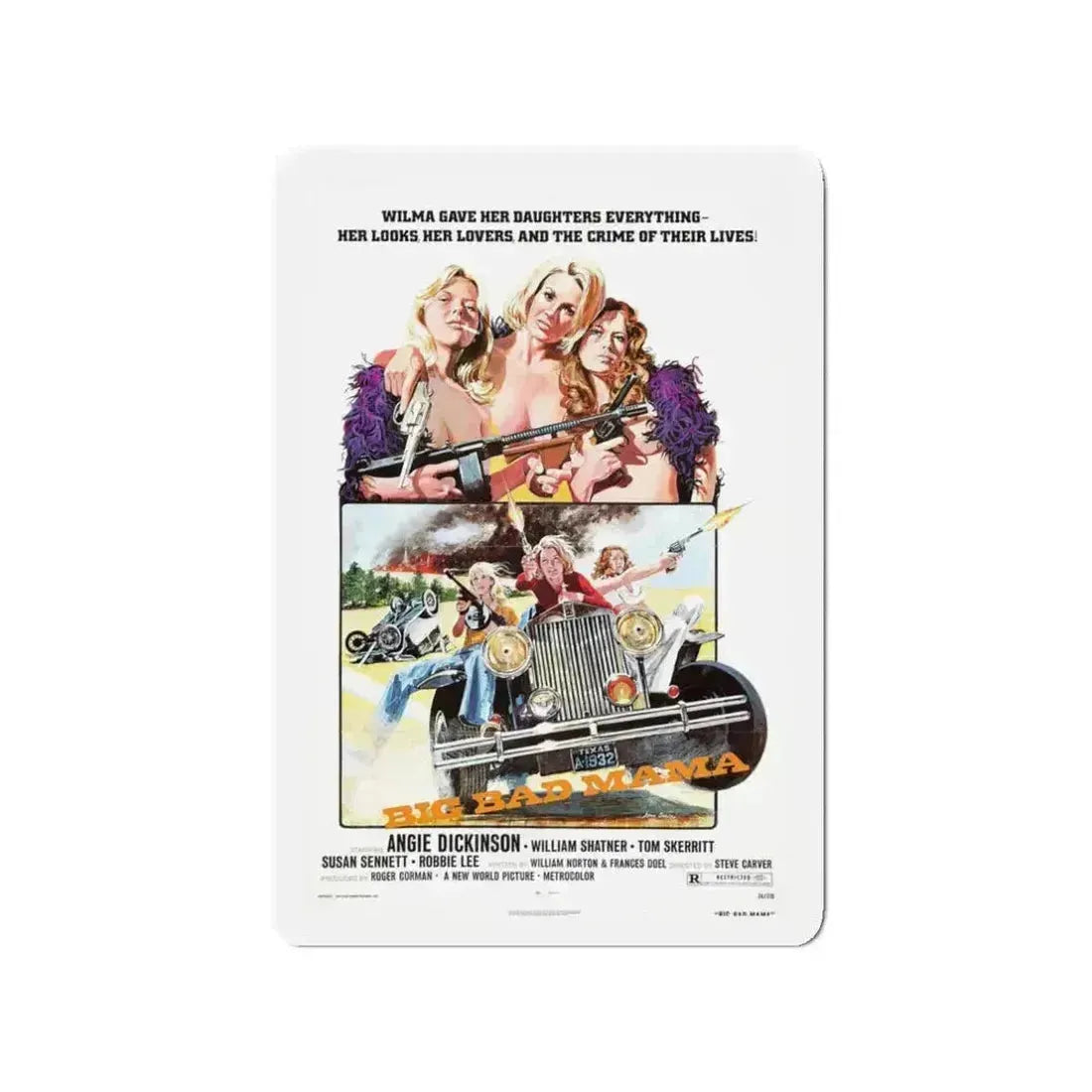 BIG BAD MAMA 1974 Movie Poster - Refrigerator Magnet - The Sticker Space