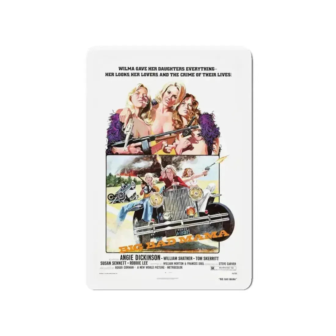 BIG BAD MAMA 1974 Movie Poster - Refrigerator Magnet - The Sticker Space